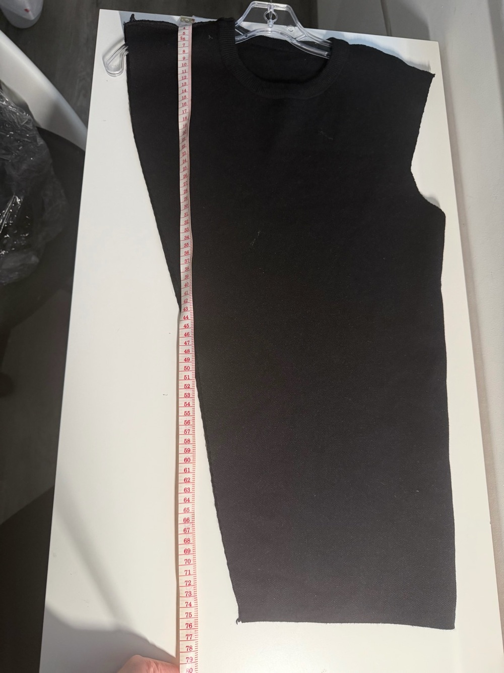 Black Asymmetrical Draped Open-Side Sleeveless Longline Tunic Vest 76 CM - Picture 5 of 8